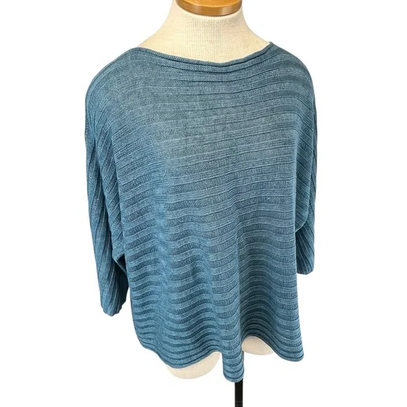 Eskandar Linen Sideways Knitted Boatneck Sweater Women O/S